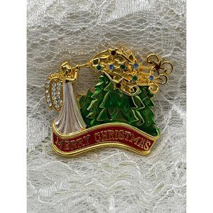 Vintage Berebi Christmas Angel "Merry Christmas" "The wish of Peace" 1997 LE Gol